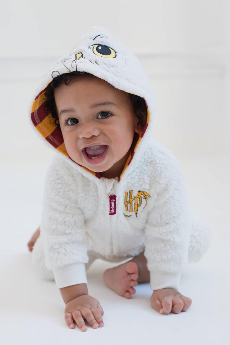 Harry Potter Hedwig Owl Baby Zip Up Costume Coverall Newborn to Infant - Image 2
